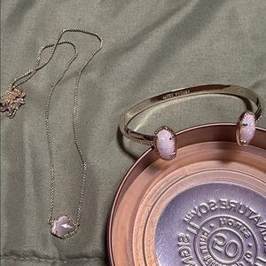 Kendra Scott silver bracelet and necklace